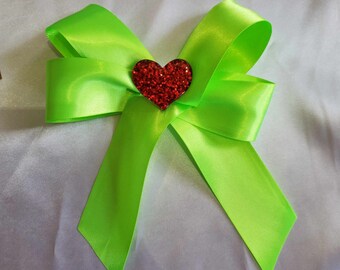 Grinchy Hair Bow, Holiday Hair Bow, Grinch Bow