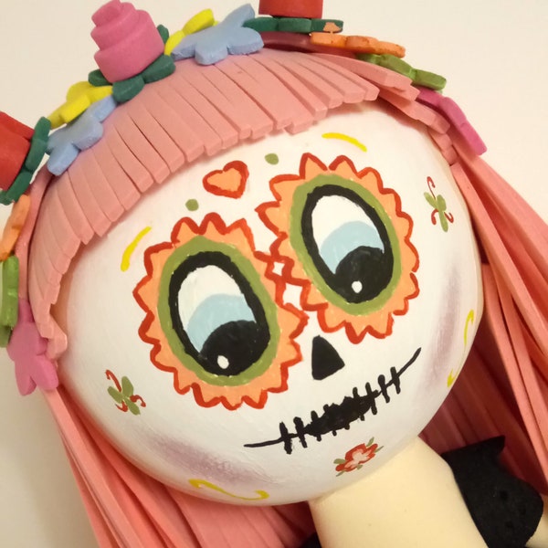 Muñeca fofucha catrina mejicana.