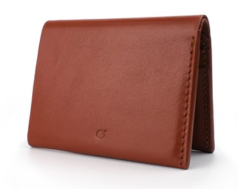 Personalised Handmade Luxury Leather Large Wallet in Rust Brown