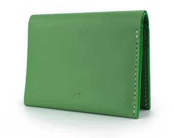 Personalised Handmade Sea Green Large Wallet in Soft Luxury Full Grain Leather