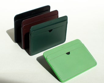 Full Grain Leather Handmade Cardholder, Personalised Card Case