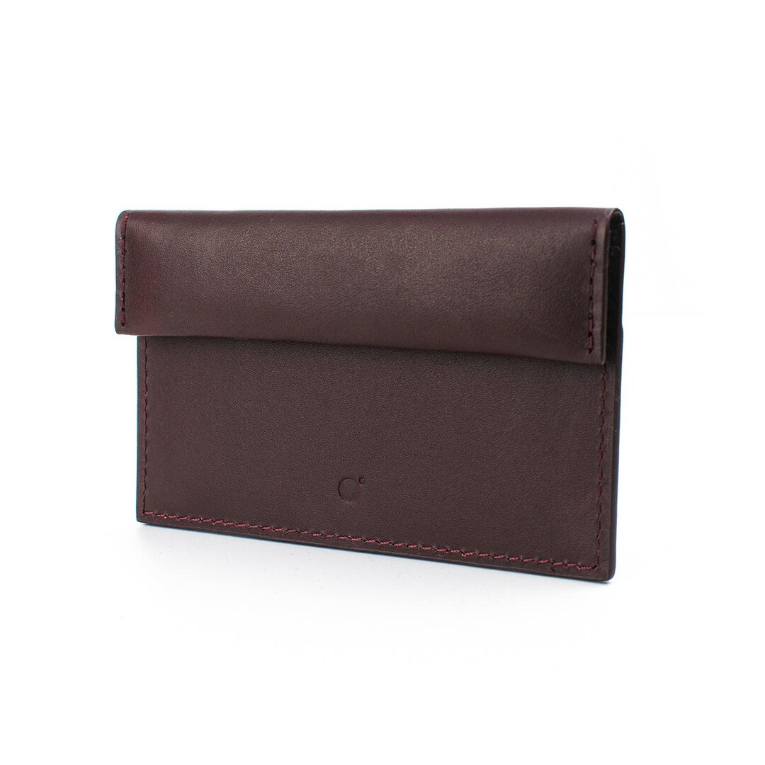 Handmade Compact Coin & Card Case in Oxblood in Soft Luxury Full Grain ...
