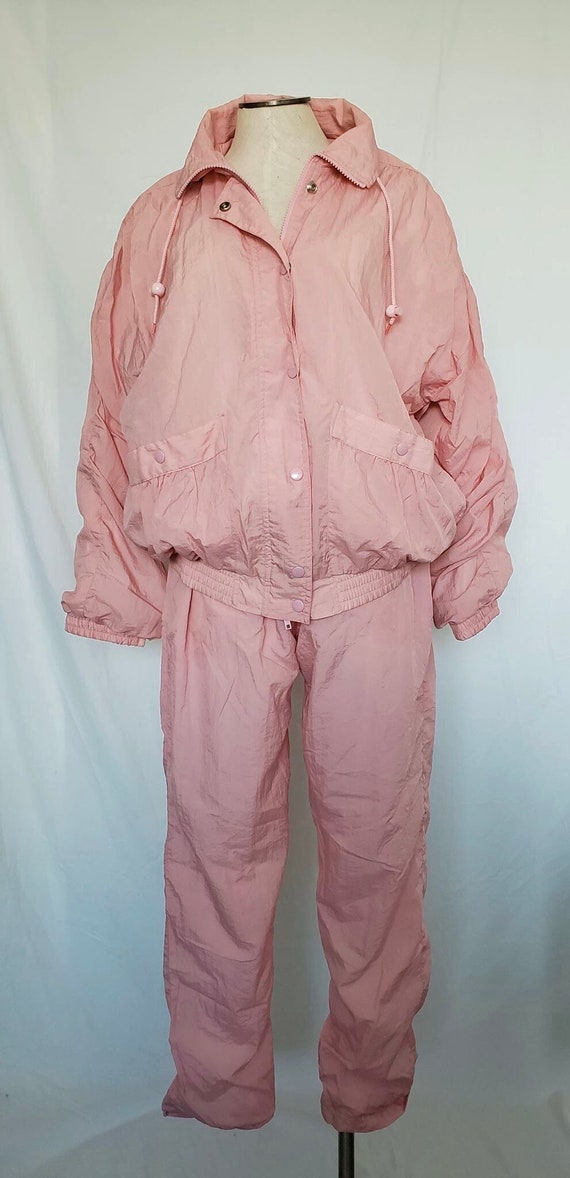 Vintage 1980's Pink Windbreaker Jacket and Pant Su