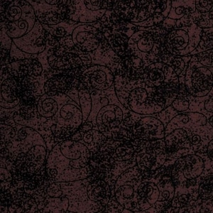 Pode incluir: Um tecido castanho escuro com um padr&atilde;o de redemoinhos pretos. O tecido tem uma apar&ecirc;ncia texturizada, quase granulada.