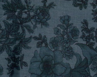 108 Floral - Dk Blue on Blue