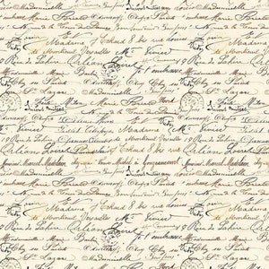 108&quot; Vintage Handwriting Text - Cream