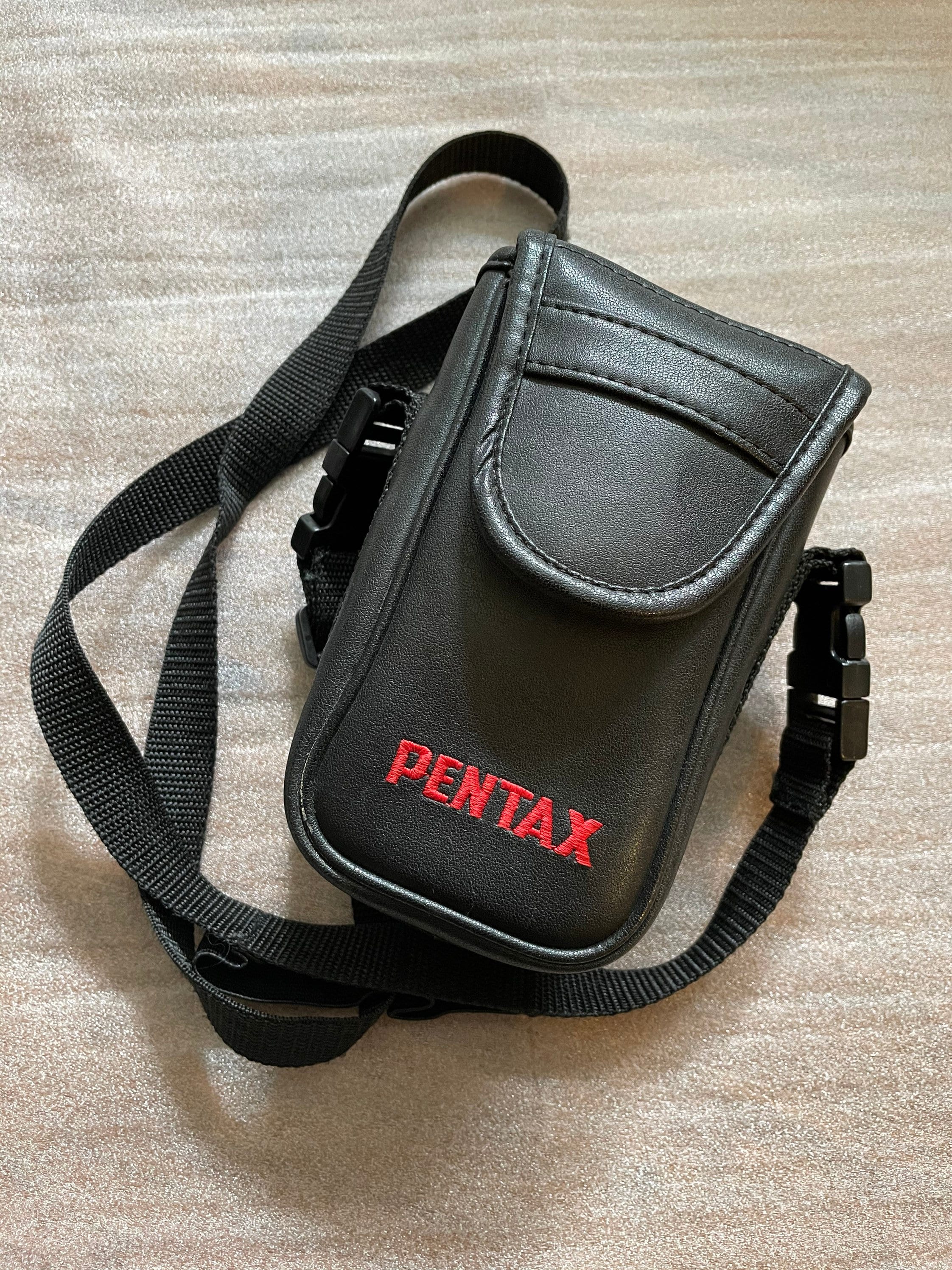 Leather Pentax camera case Black and Red Etsy