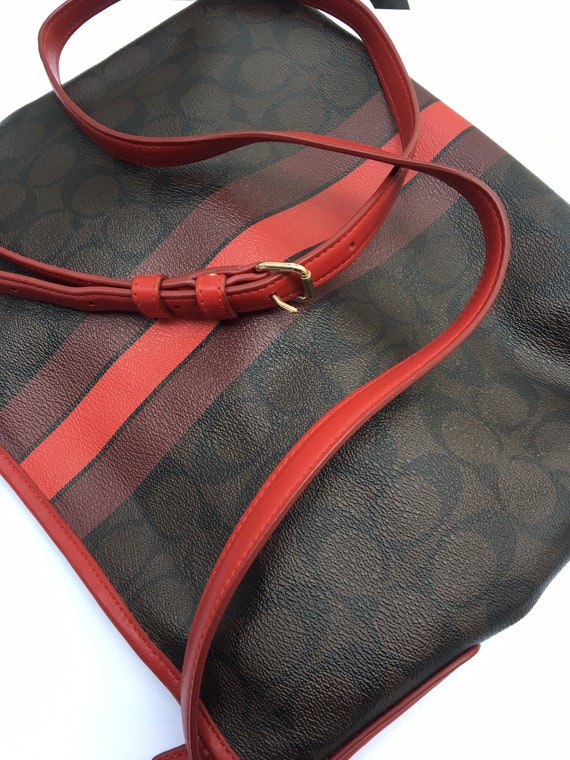 Red and Brown COACH purse - vintage authentic Coac
