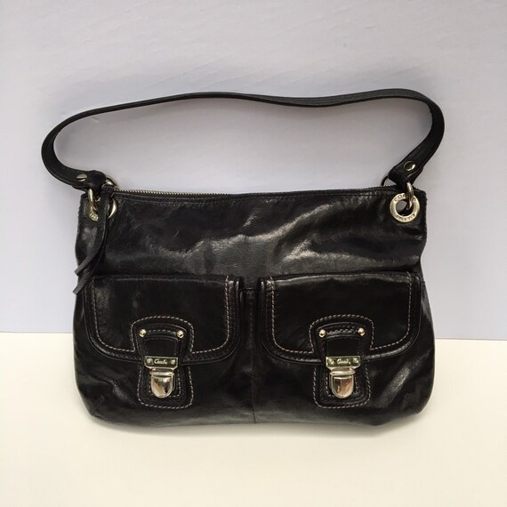 Vintage Authentic COACH Black Bag w/ Blue Inside