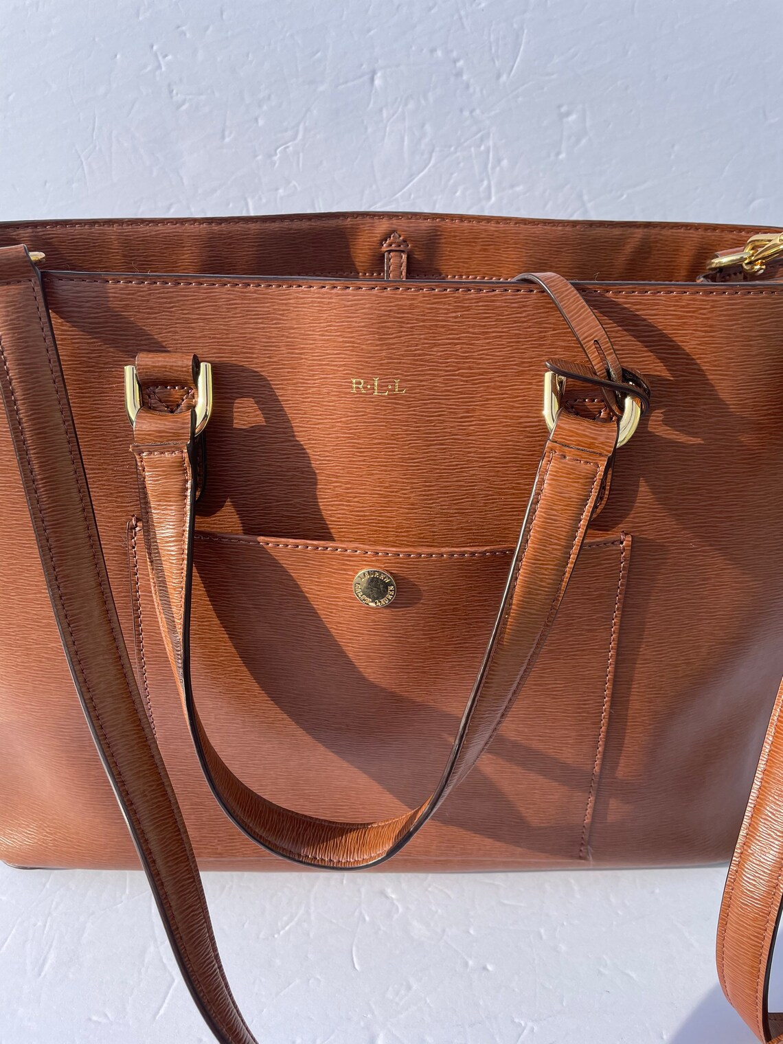 Vintage Ralph Lauren bag brown leather | Etsy