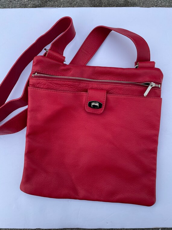 Danier Red Leather Shoulder Bag