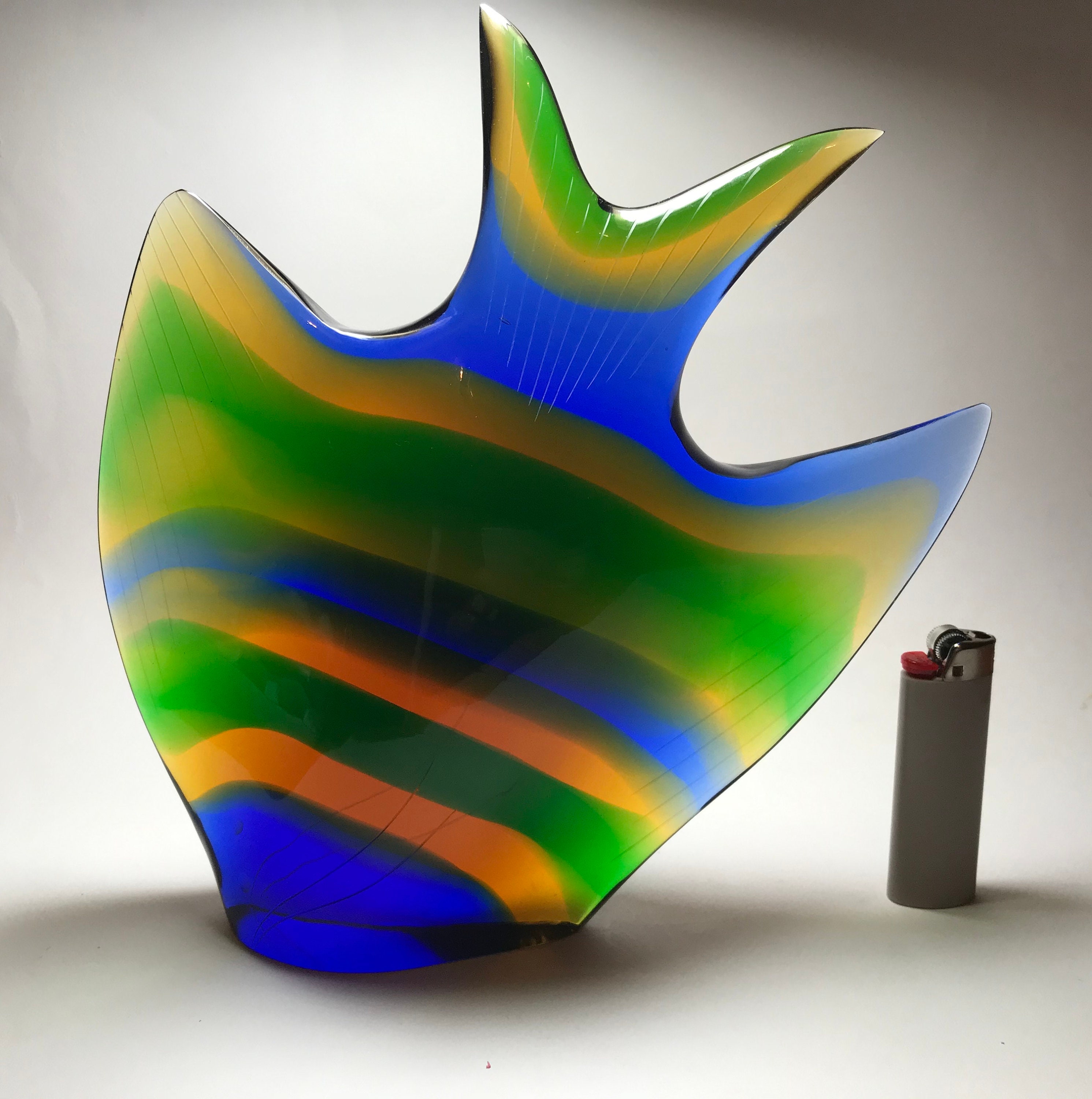 チェコスロバキア EXBOR 魚 インテリア★置物 ガラス製 全長33cm Mid-century EXBOR Glass Fish Sculpture, Rozinek & Honzik, Czech
