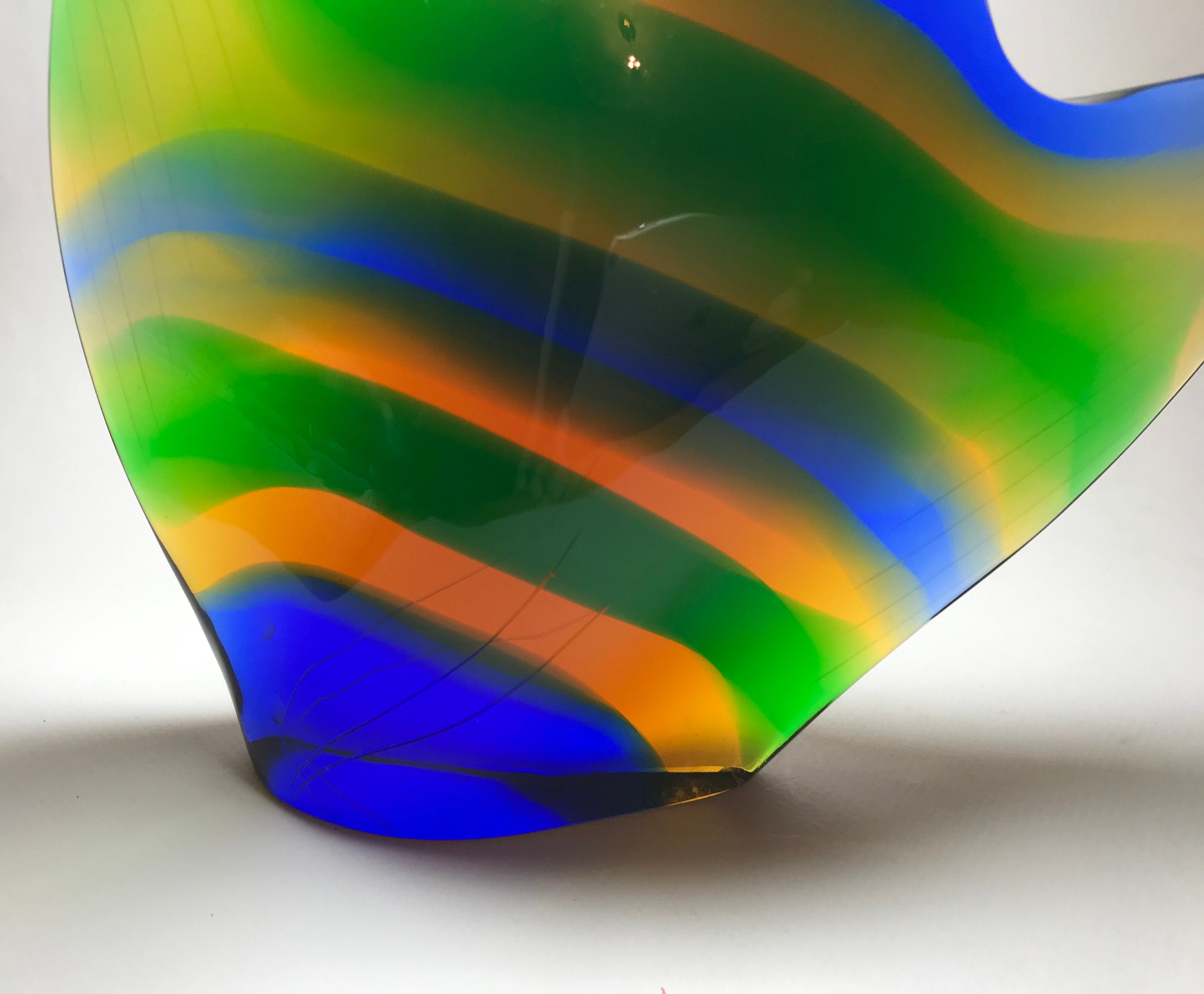 Mid-century EXBOR Glass Fish Sculpture, Rozinek & Honzik, Czech