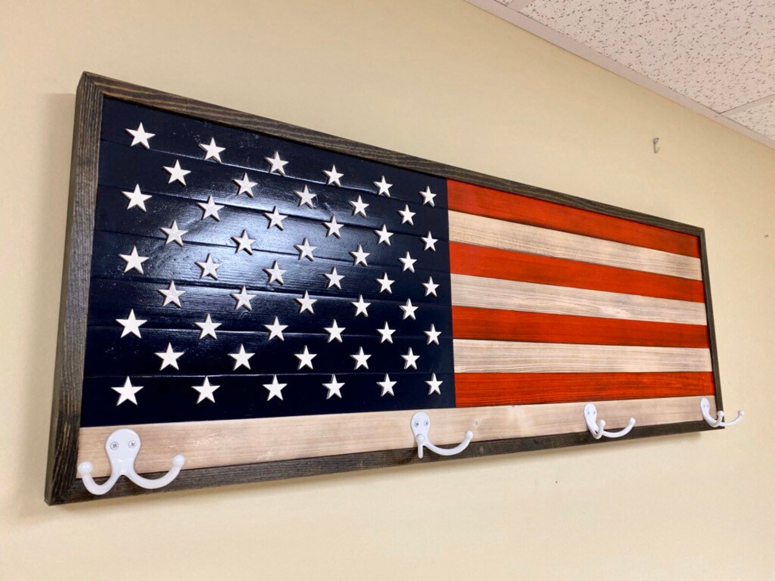 American Flag Coat Rack Etsy