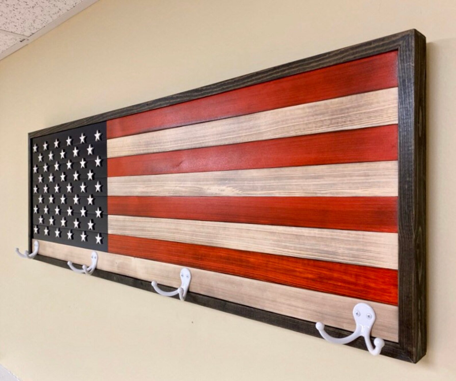 American Flag Coat Rack Etsy
