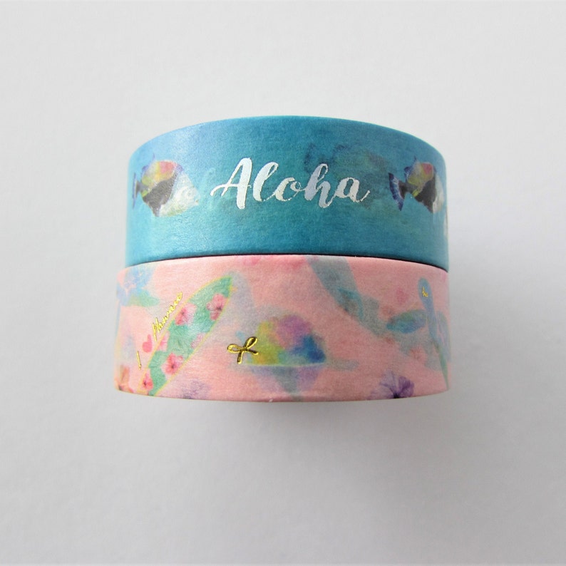 Surfboard Aloha Hawaiian Themed Washi Cute Washi Tape Surf/'s Up Washi Tape Sample 15 mm 24 length