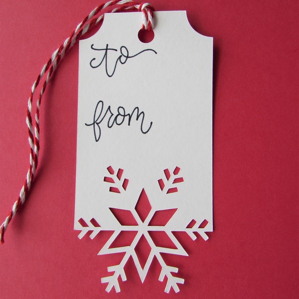 White Snowflake Christmas Gift Tags - 6 Count - Christmas Gift Tags - Gift Tags - Christmas Tags with twine