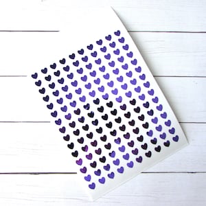 Mini Sticker | Mini Decal | Mini Heart Sticker | 1/4&quot; Sticker | Planner Stickers | Foil Sticker | Tiny Heart Sticker | Tiny Sticker | Purple