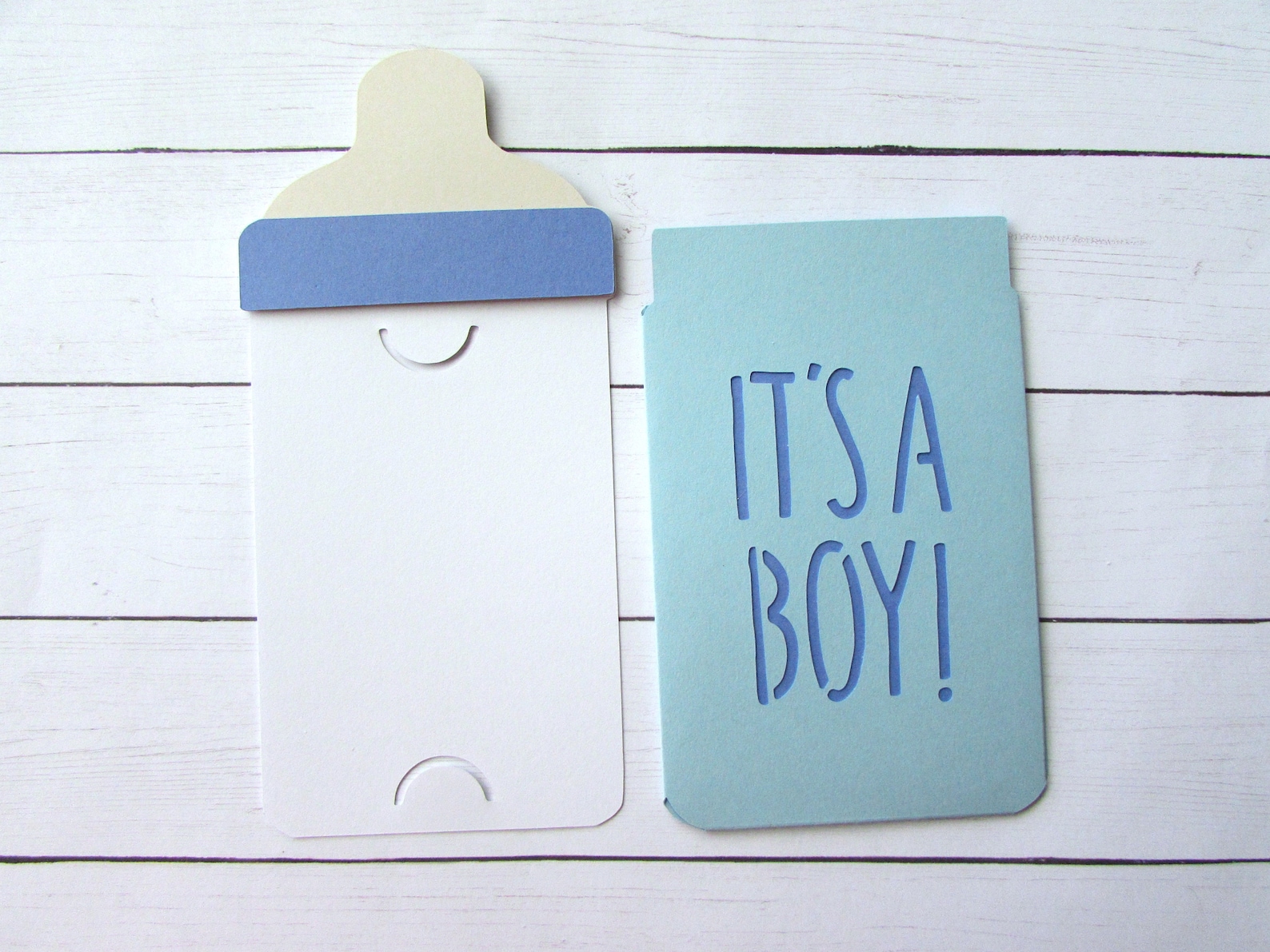 Baby Boy Gift Card Holder It's a Boy Baby Bottle Gift Etsy