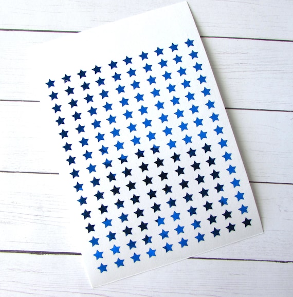 Mini Sticker Mini Star Sticker 1/4 Inch Sticker Mini Planner Stickers Foil  Stickers Tiny Star Sticker Tiny Stickers Blue 