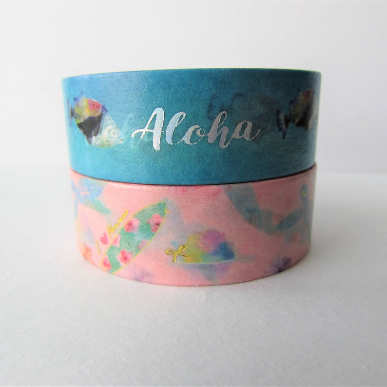 Surfboard Aloha Hawaiian Themed Washi Cute Washi Tape Surf/'s Up Washi Tape Sample 15 mm 24 length
