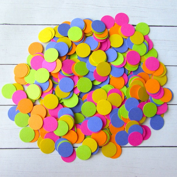 Small Paper Confetti Circles - 500 CT. - Party Pop - Neon Party Confetti - Die Cut Party Decor -  Birthday Party - Party Decorations