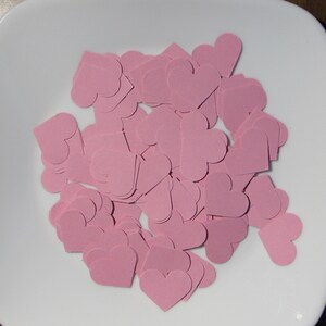 Pink Heart Paper Confetti 100 CT - Table Confetti - Die Cut Party Decor - Wedding - Valentines Day - Birthday Party - Anniversary