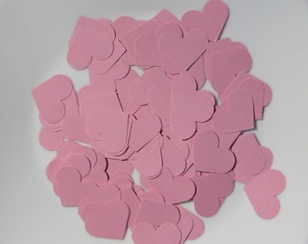 Pink Heart Paper Confetti 100 CT - Table Confetti - Die Cut Party Decor - Wedding - Valentines Day - Birthday Party - Anniversary