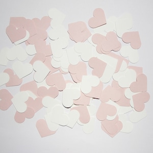 Paper Confetti Hearts - Pink and White - Table Confetti - Die Cut Party Decor - Wedding Decor - Anniversary - Valentines - Birthday - Bridal