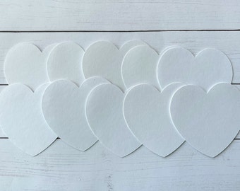 Die Cut Paper Hearts - 10 CT - White - 2-3/8" - Table Confetti - Die Cut Party Decor - Wedding - Valentines Day - Anniversary