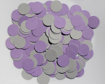 Purple & Gray Round Circle Paper Confetti 200 CT - Table Confetti - Die Cut Party Decor - Birthday - Baby Shower - Wedding - Anniversary