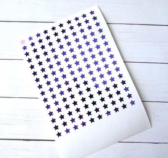 Mini Sticker Mini Star Sticker 1/4 Inch Sticker Mini Planner Stickers Foil  Stickers Tiny Star Sticker Tiny Stickers Purple 