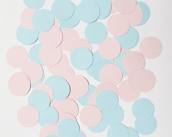 Paper Confetti Circles - Pink and Blue - Table Confetti - Die Cut Party Decor - Gender Reveal - Baby Shower - Birthday Party - Table Scatter