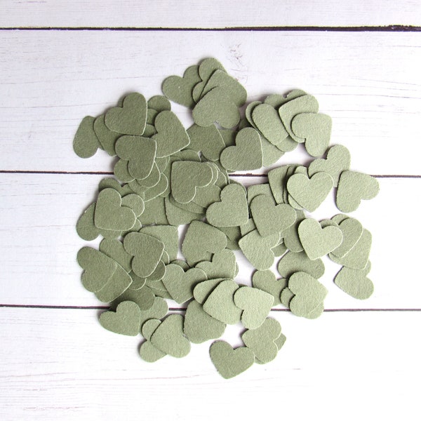 Small Hearts Paper Confetti - Green Confetti - Wedding Confetti - Sage Green - Table Confetti - Heart Die Cuts - Party Confetti