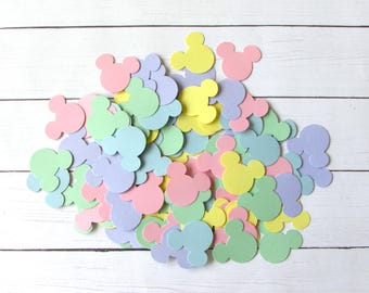 Mouse Ears Paper Confetti - Table Confetti - Die Cut Party Decor - Wedding - Pastel Confetti -  Birthday - Easter Die Cut - Spring Confetti