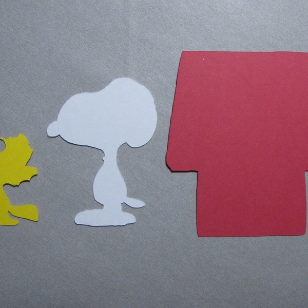 Snoopy & Woodstock Die Cut Paper Confetti 36 pcs - Scrapbooking -  Table Confetti - Birthday Party