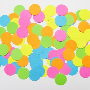 Paper Confetti Party Pop Colored 1&quot; Circles -  Die Cut Party Decor - Birthday Party - Party Decorations - Circle Die Cuts