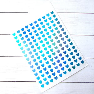 Mini Sticker | Mini Decal | Mini Heart Sticker | 1/4&quot; Sticker | Planner Stickers | Holo Sticker | Tiny Heart Sticker | Tiny | Lt. Blue