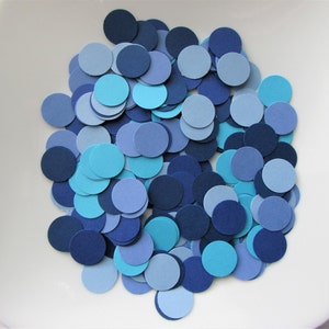 Paper Confetti Circles - Shades of Blue - Table Confetti - Gender Reveal - Baby Shower - Die Cut Party Decor - Boys Birthday Decor