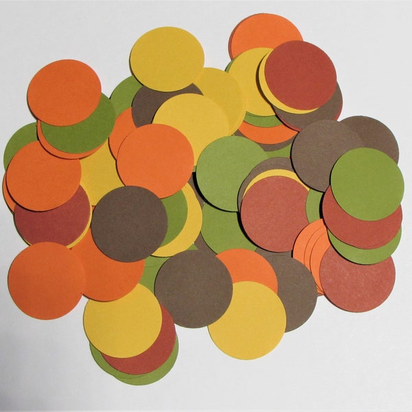 Round Circle Shades of Autumn Paper Confetti 100 CT - Fall Confetti Table Confetti - Die Cut Party Decor - Fall Party - Wedding - Birthday