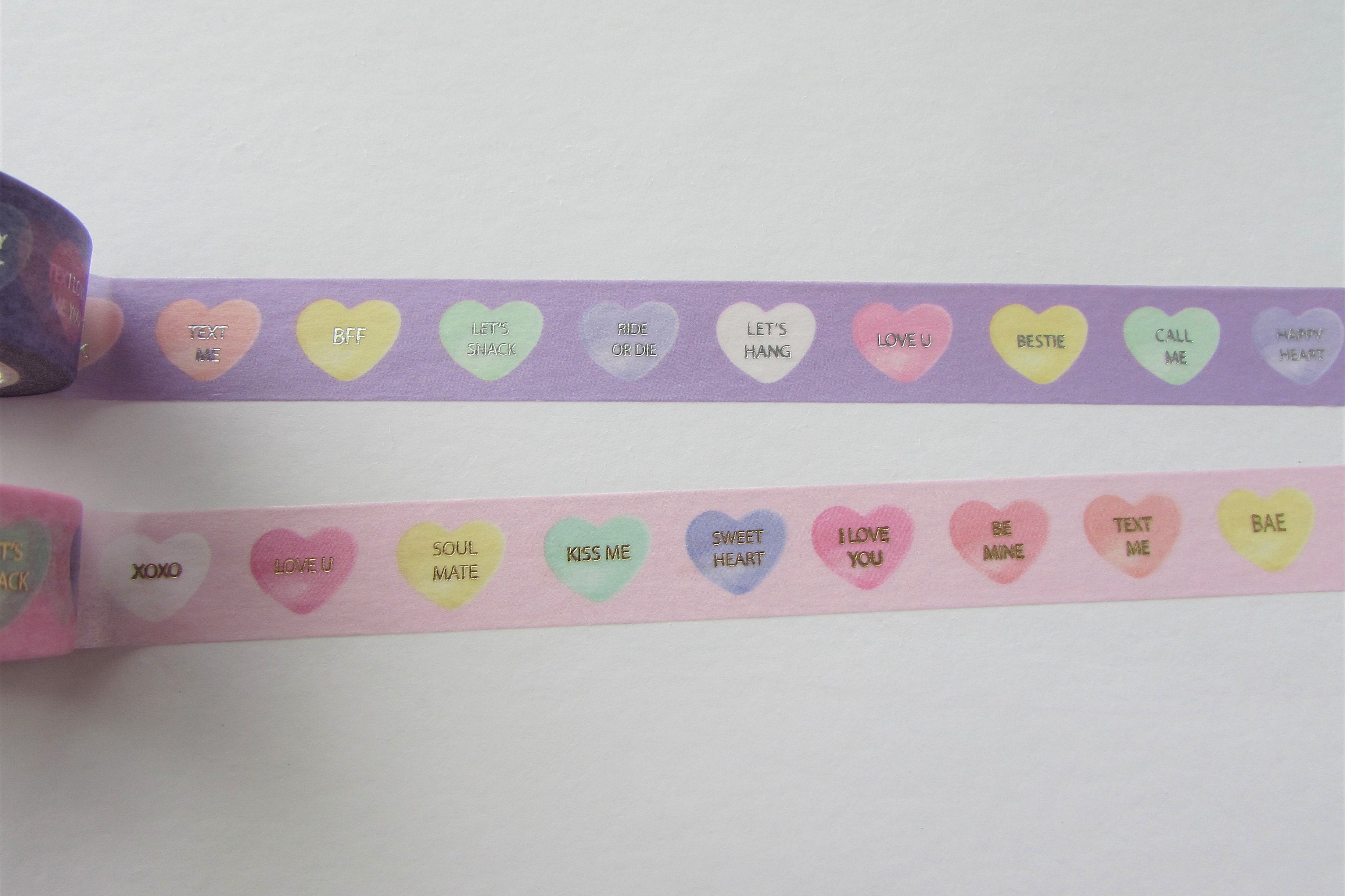 Heart Washi Tape, Multicoloured Heart Washi Tape, Journal, Planner,  Scrapbooking 