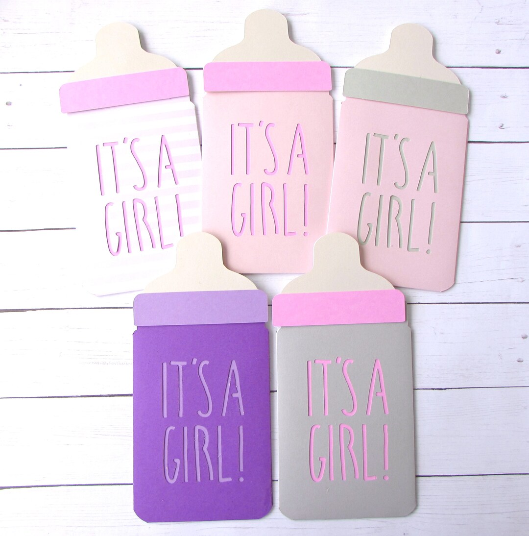 Baby Girl Gift Card Holder It's a Girl Baby Bottle Gift Card Holder New