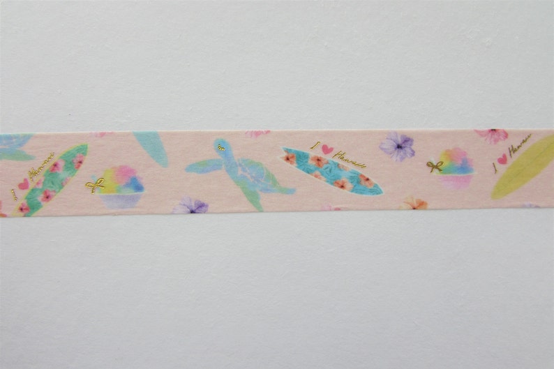 Surfboard Aloha Hawaiian Themed Washi Cute Washi Tape Surf/'s Up Washi Tape Sample 15 mm 24 length