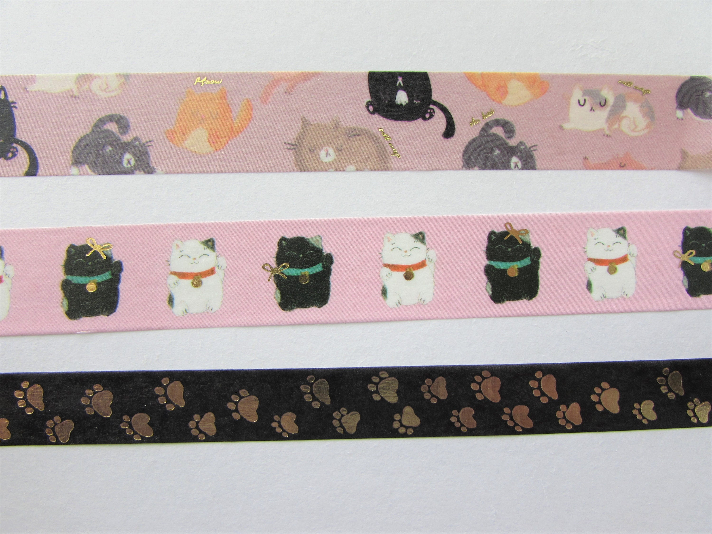 Cat Paw Print Washi Tape BGM Animal Paws Gold Foil Stamp Accent