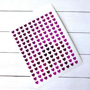 Mini Sticker | Mini Decal | Mini Heart Sticker | 1/4&quot; Sticker | Planner Stickers | Foil Stickers | Tiny Heart Sticker | Tiny Stickers | Pink
