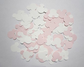 Mickey Mouse Ears Paper Confetti Pink and White - Table Confetti - Die Cut Party Decor - Wedding Decor - Baby Shower - Birthday Party