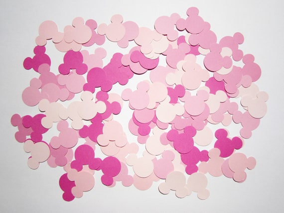 Shades of Pink Mickey Mouse Ears Paper Confetti - Table Confetti - Die Cut Party Decor - Gender Reveal - Girls Birthday - Disney Party