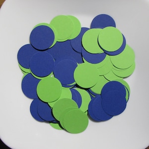 Blue and Green Round Circle Paper Confetti 100 CT - Table Confetti - Die Cut Party Decor - Birthday Party - Wedding - Graduation