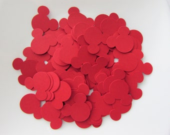 Mickey Mouse Red Paper Confetti 100 CT - Table Confetti - Die Cut Party Decor - Wedding - Bridal Shower -  Birthday - Anniversary