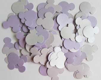 Mickey Mouse Shimmer Paper Confetti - Purple Hues - 100 CT - Table Confetti - Shimmer Confetti - Die Cut Party Decor - Disney Decorations